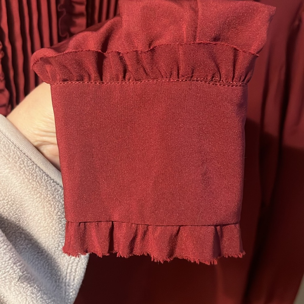 Zara Ruffle Neck in Merlot - Picture 5 of 9